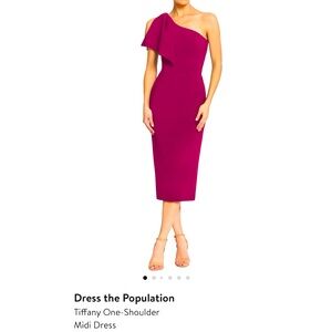 Dress the population one shoulder dress